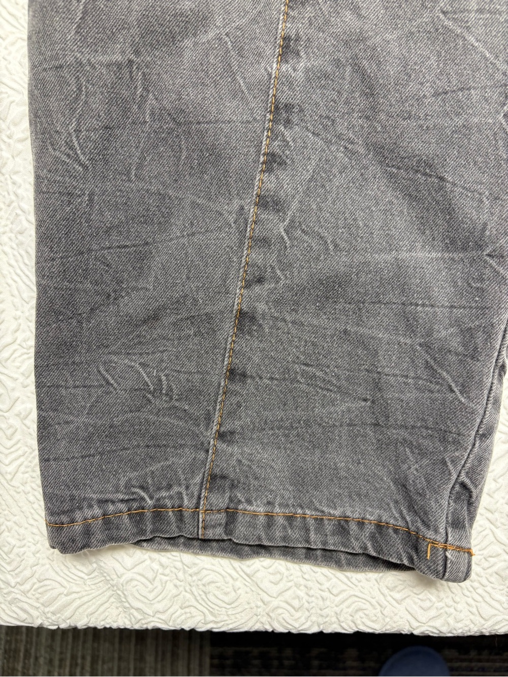Gray Denim Overalls with Contrast Stitching - Size 2XL - Picture 5 of 10